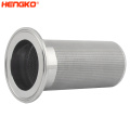 Filtro de cilindro de vela de acero inoxidable de acero inoxidable 0.2um-90um para filtración de gases y líquidos